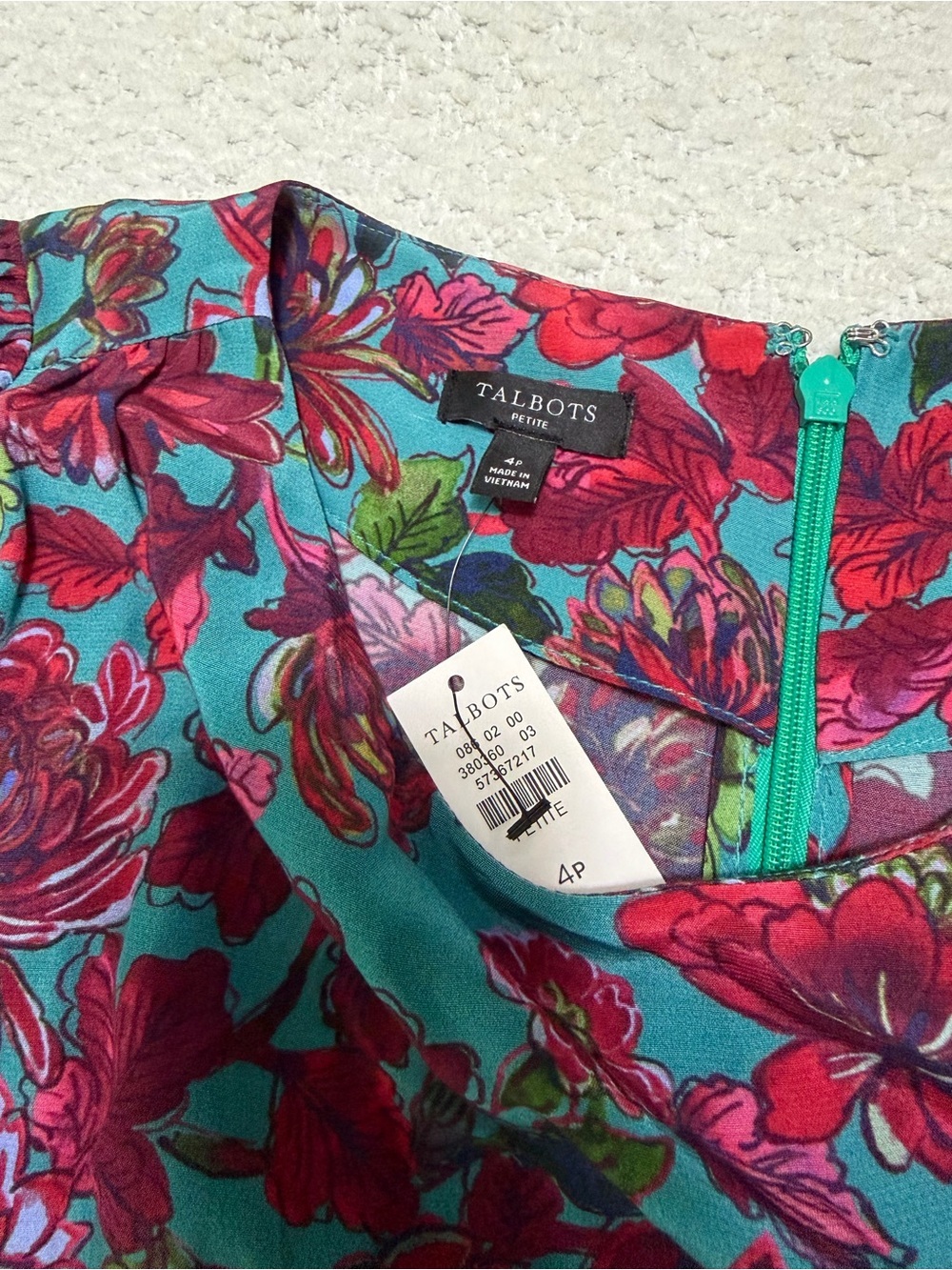 Talbots Side Tie Floral Midi Dress Women’s Size 4 Petite - Picture 9 of 16